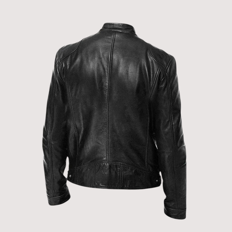 VESTE EN CUIR HAUT DE GAMME ÉLÉGANTE POUR HOMME