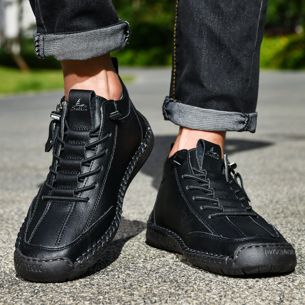 CHAUSSURES EN NABUK AVEC ZIP POUR HOMME